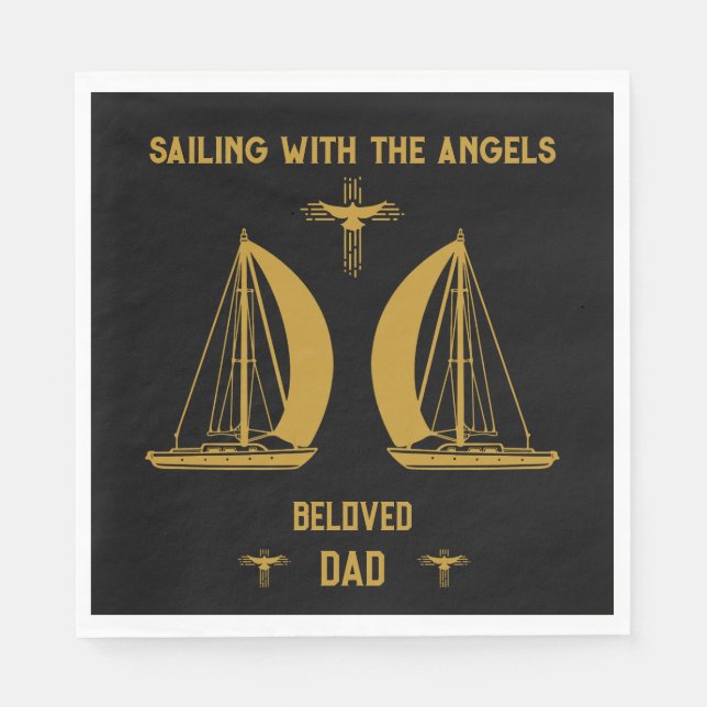 In Memory Sailer Boater Funeral Napkins (Front)