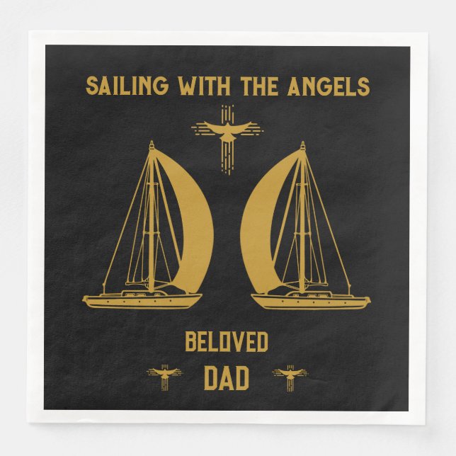 In Memory Sailer Boater Funeral Paper Dinner Napkins (Front)