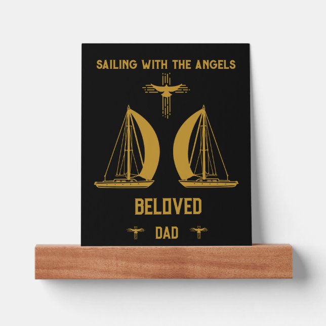 In Memory Sailer Boater Funeral Picture Ledge (Front)