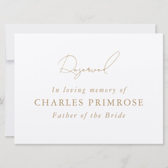 In Memory Seat Sign for Wedding (Front)