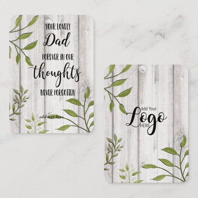 In Memory Sympathy Memorial Angel keepsake gift Business Card (Front/Back)