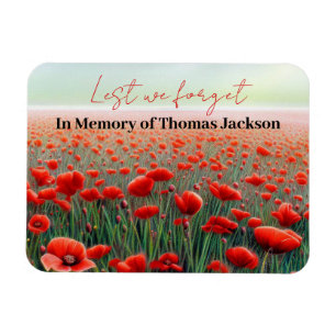 In Memory Veteran's Personalized Poppy Field Magnet