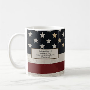 In Memory Vintage American Flag Veteran's Day Coffee Mug