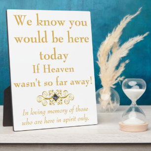 In memory wedding easel~ Plaque