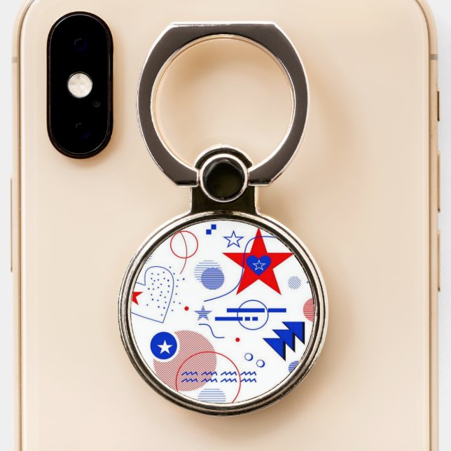 In Memphis Style Phone Ring Stand (Close Up)