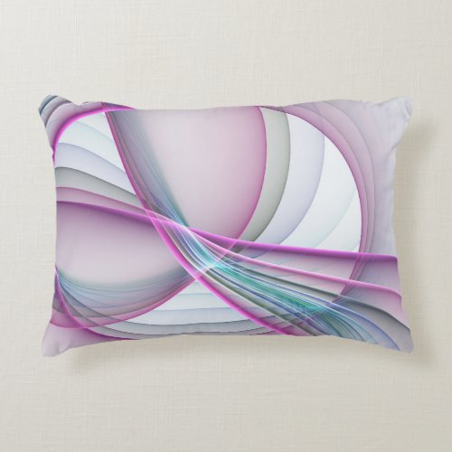 In Motion Modern Abstract Colorful Fractal Art Accent Pillow