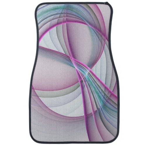 In Motion Modern Abstract Colorful Fractal Art Car Floor Mat