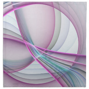 In Motion, Modern Abstract Colorful Fractal Art Cloth Napkin