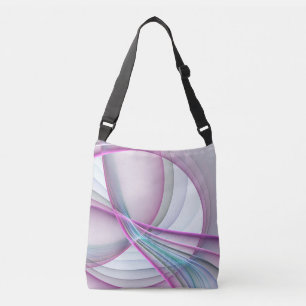 In Motion, Modern Abstract Colorful Fractal Art Crossbody Bag