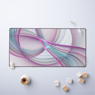In Motion, Modern Abstract Colorful Fractal Art Desk Mat