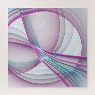In Motion, Modern Abstract Colorful Fractal Art Jigsaw Puzzle
