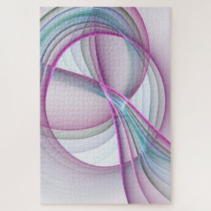 In Motion, Modern Abstract Colorful Fractal Art Jigsaw Puzzle