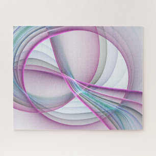 In Motion, Modern Abstract Colorful Fractal Art Jigsaw Puzzle