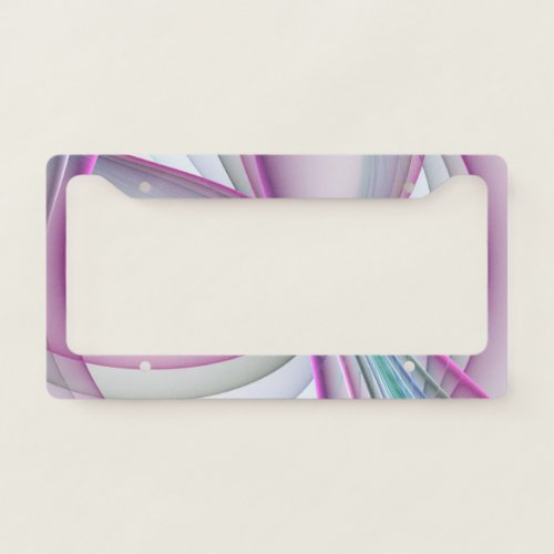 In Motion Modern Abstract Colorful Fractal Art License Plate Frame