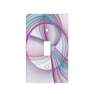 In Motion, Modern Abstract Colorful Fractal Art Light Switch Cover