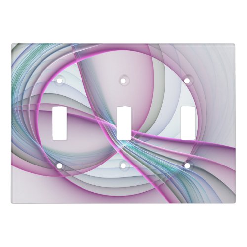 In Motion Modern Abstract Colorful Fractal Art Light Switch Cover