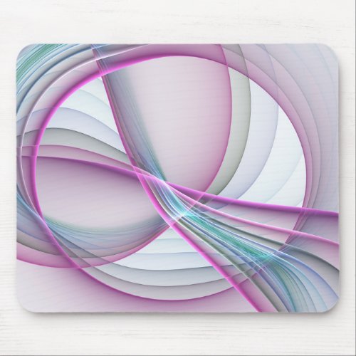 In Motion Modern Abstract Colorful Fractal Art Mouse Pad