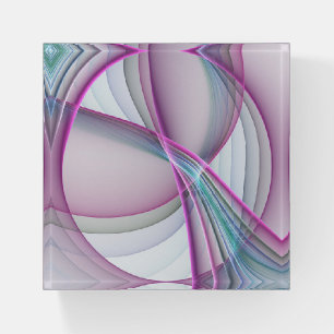 In Motion, Modern Abstract Colorful Fractal Art Paperweight