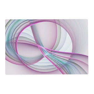 In Motion, Modern Abstract Colorful Fractal Art Placemat