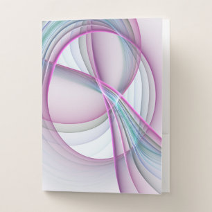 In Motion, Modern Abstract Colorful Fractal Art Pocket Folder