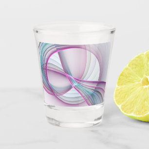 In Motion, Modern Abstract Colorful Fractal Art Shot Glass