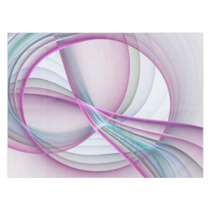 In Motion, Modern Abstract Colorful Fractal Art Tablecloth