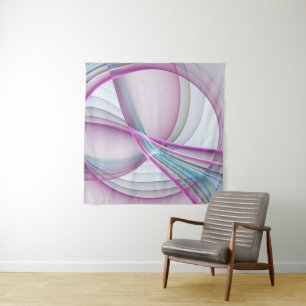 In Motion, Modern Abstract Colorful Fractal Art Tapestry
