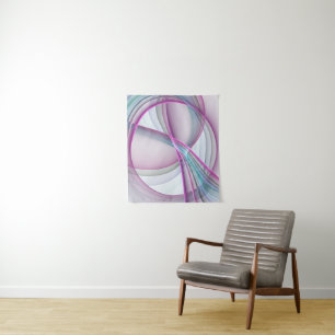 In Motion, Modern Abstract Colorful Fractal Art Tapestry