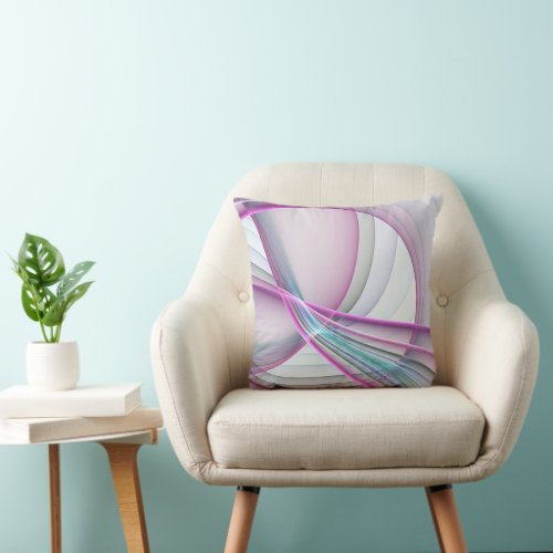 In Motion Modern Abstract Colorful Fractal Art Throw Pillow