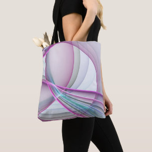 In Motion, Modern Abstract Colorful Fractal Art Tote Bag