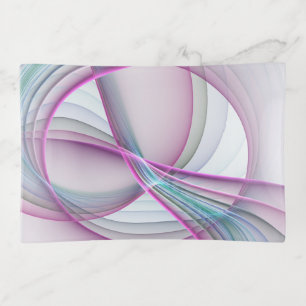 In Motion, Modern Abstract Colorful Fractal Art Trinket Tray
