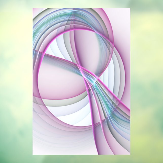 In Motion, Modern Abstract Colorful Fractal Art Window Cling (Sheet 3)