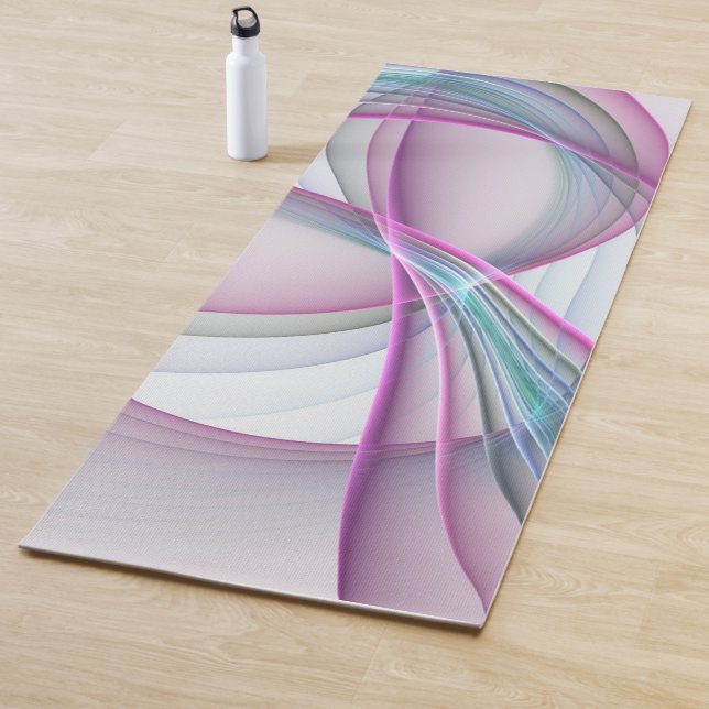 In Motion, Modern Abstract Colorful Fractal Art Yoga Mat (In Situ)
