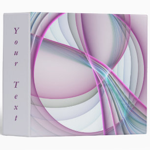 In Motion, Modern Abstract Colorful Fractal Text 3 Ring Binder