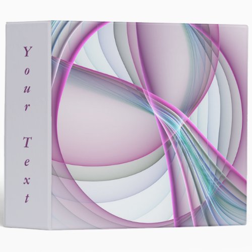 In Motion Modern Abstract Colorful Fractal Text 3 Ring Binder