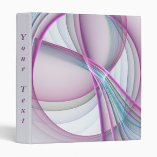 In Motion, Modern Abstract Colorful Fractal Text 3 Ring Binder