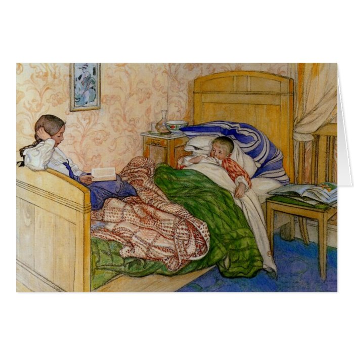 In Mum's Bed 1908 Greeting Cards