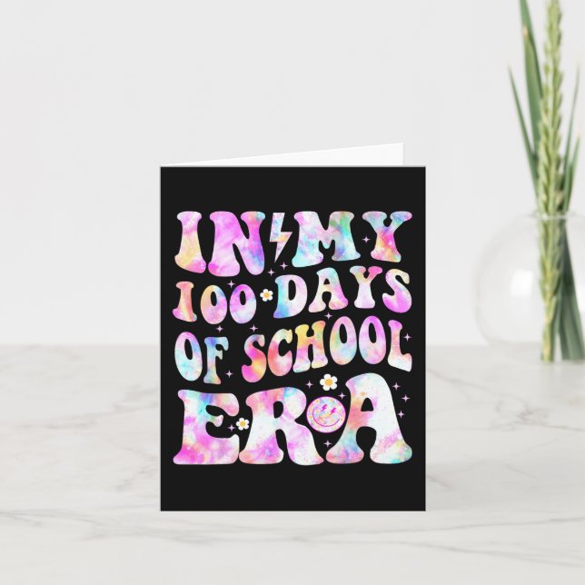 In My 100 Days Of School Era Retro Smile 100th Day Card (Front)
