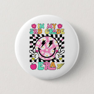 In My 3rd Grade Era Smile Face Back To School Teac Button