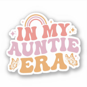 In My Auntie Era Baby Announcement for Aunt Groovy Sticker