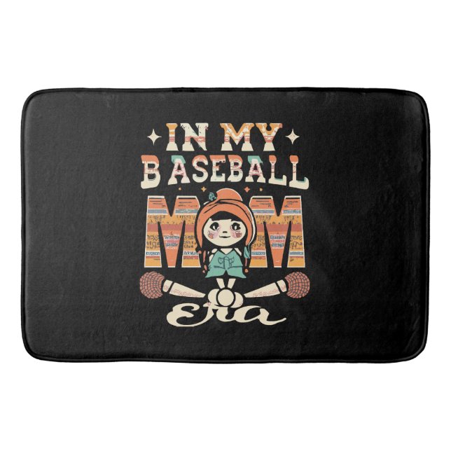 In My Baseball Mom Era Bath Mat (Front)