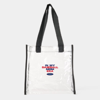 In My Baseball Mom Era Bold Red Blue Clear Tote Bag