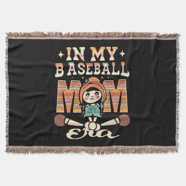 In My Baseball Mom Era Throw Blanket (Front)