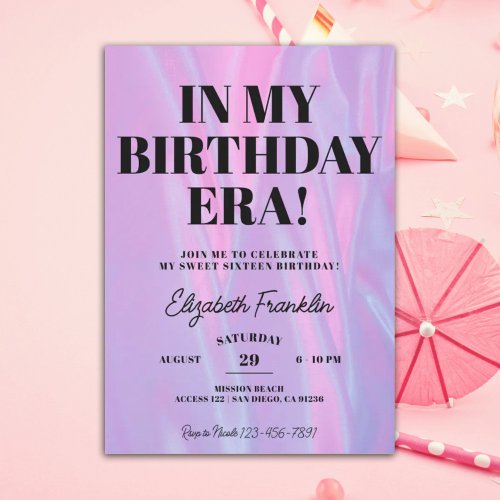 In My Birthday Era Any Age Birthday Party Invitation