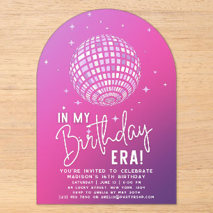 In My Birthday Era, Era Party, Eras Party Acrylic Invitations