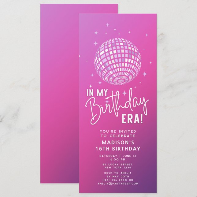 In My Birthday Era, Era Party, Eras Party Invitation (Front/Back)