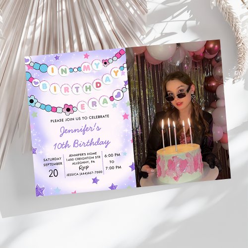 In My Birthday Era Friendship Bracelet Photo Invitation