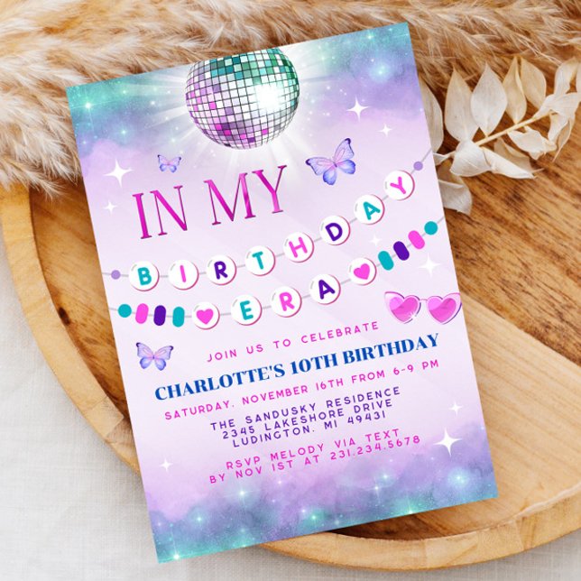 In My Birthday Era Invitation - Teen Birthday Girl (In My Birthday Era Invitation - Teen Birthday Girl Music Party Invite - Purple and Blue Eras Party)