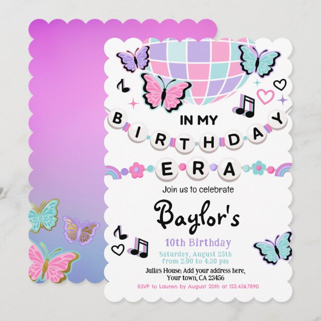 In My Birthday Era Party Invitation (Front/Back)