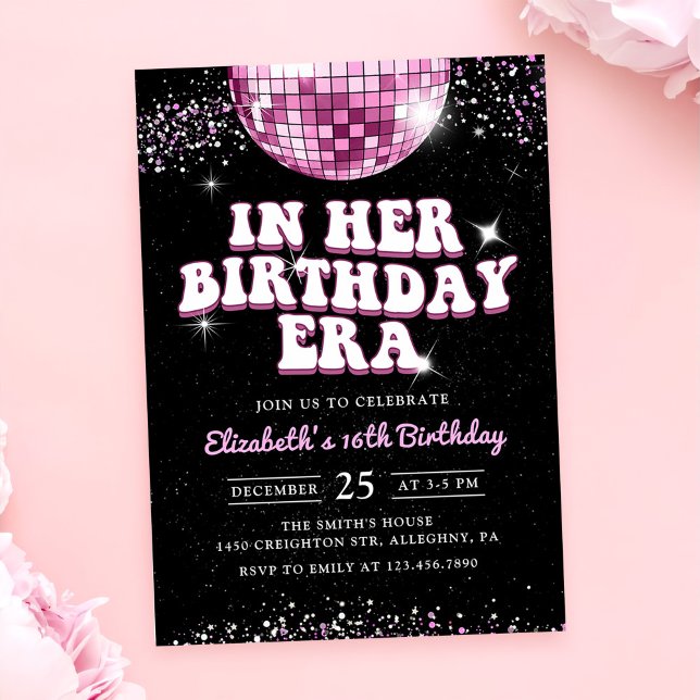 In My Birthday Era Pink Purple Birthday Invitation (Creator Uploaded)